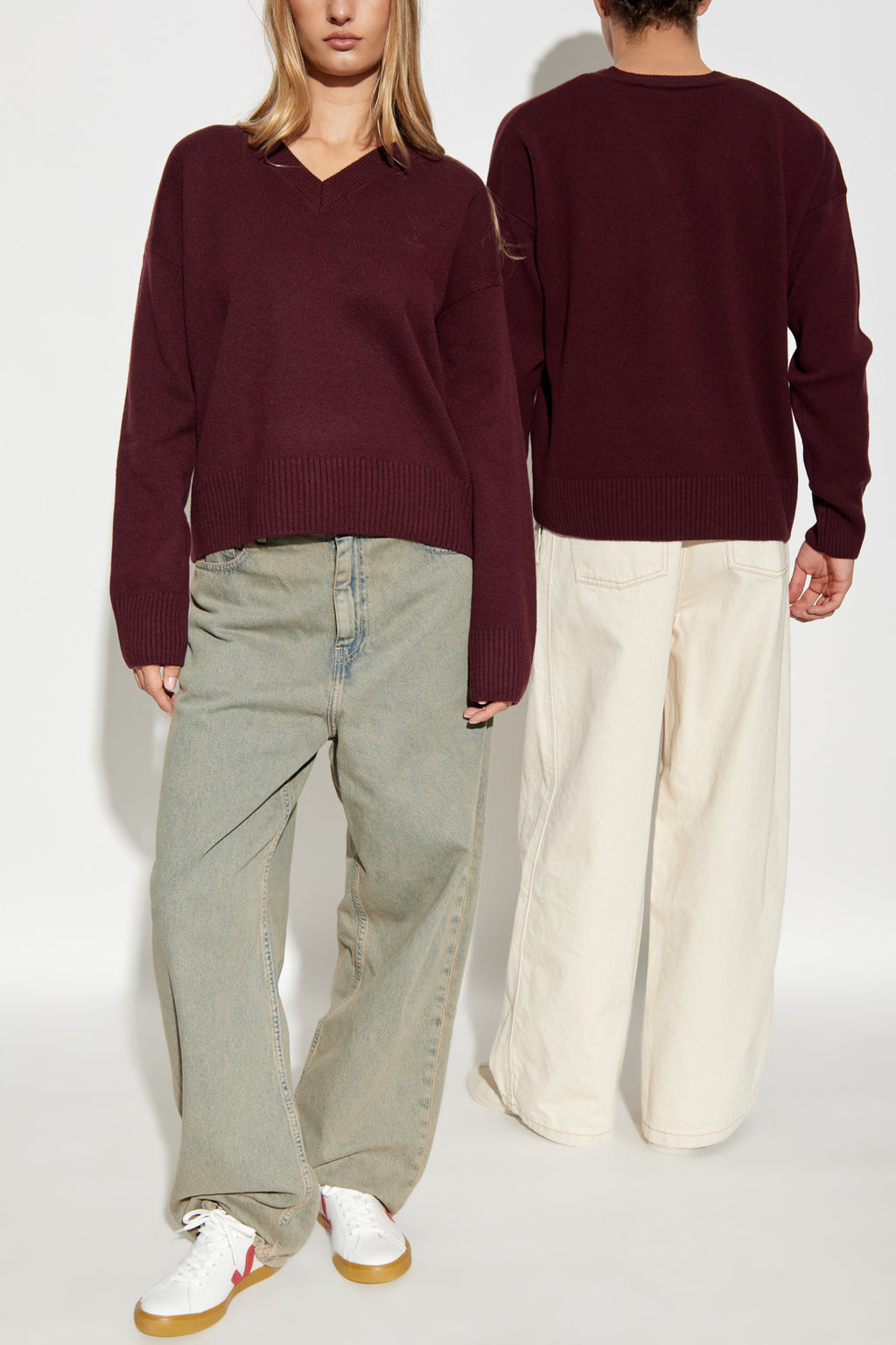 Ami Alexandre Mattiussi Burgundy Wool Sweater