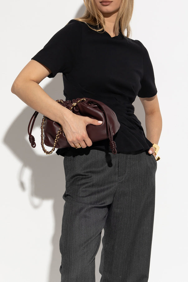 Loewe Burgundy Shoulder Bag "Flamenco Medium"