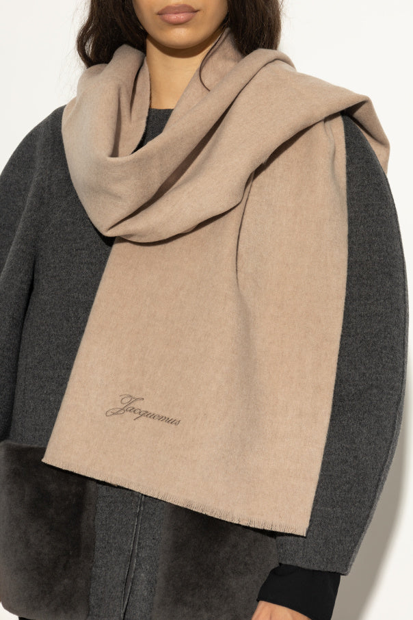 Jacquemus Beige Scarf With Logo