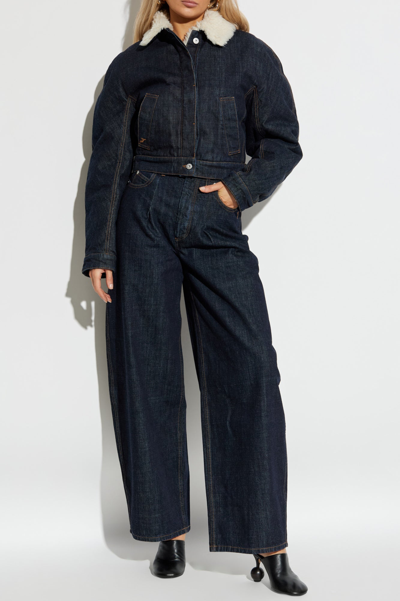 Jacquemus Navy Blue Denim Jacket ‘De-nimes Ovalo’