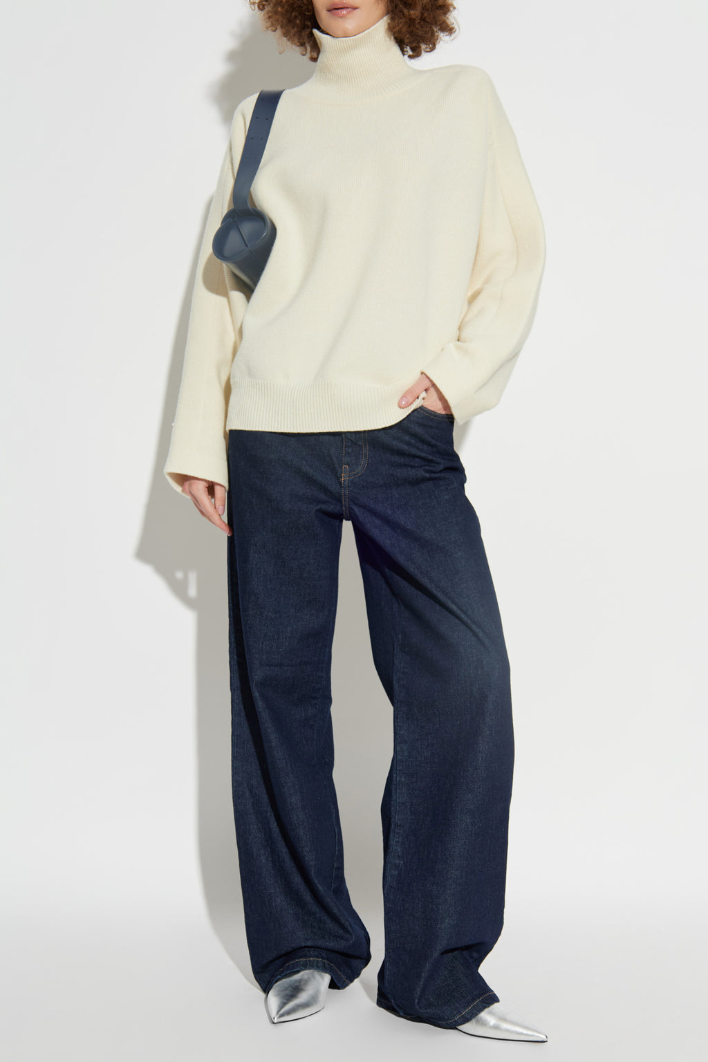 JIL SANDER Cream Wool Turtleneck