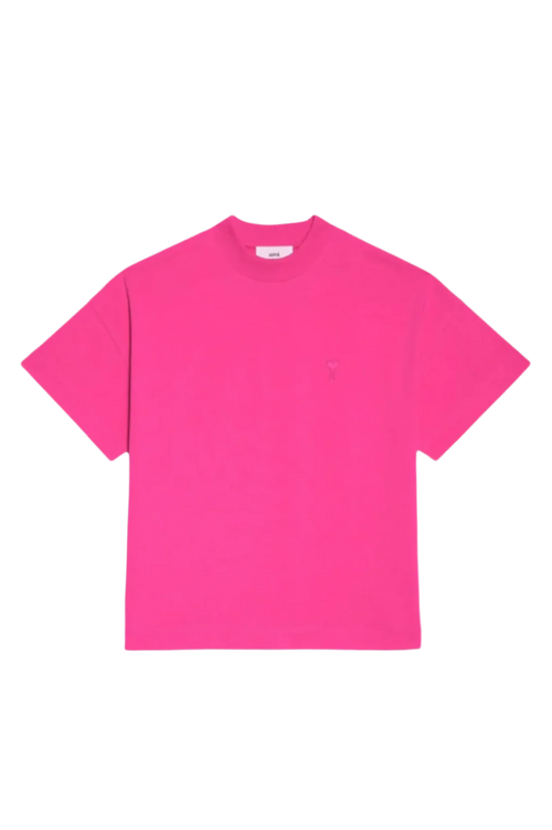 Ami Paris Футболка з монограмою Ami de Coeur UTS012726 fuchsia pink