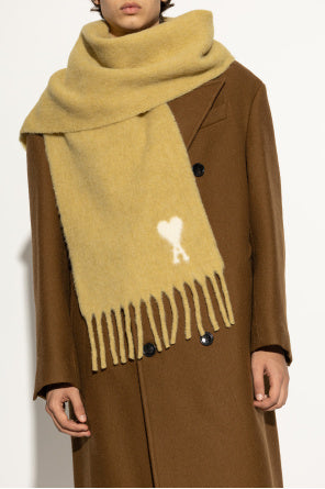 Ami Alexandre Mattiussi Yellow Wool Scarf