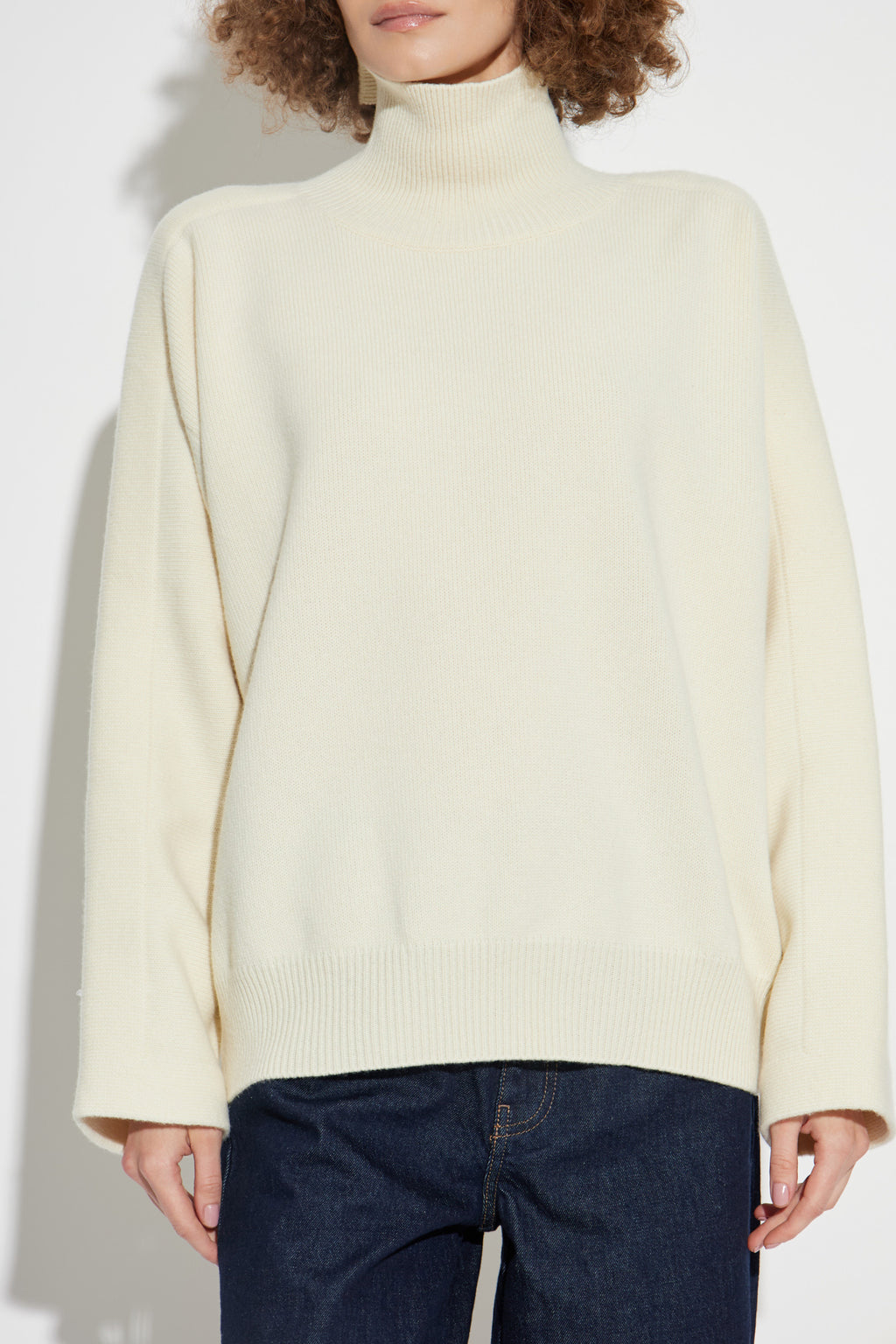JIL SANDER Cream Wool Turtleneck