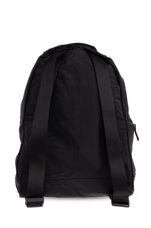 Stone Island Black Backpack With Logo