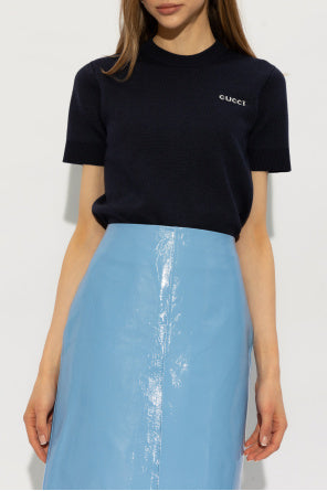 Gucci Navy Blue Top With logo