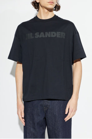 Jil Sander Black T-Shirt With Printed Logo