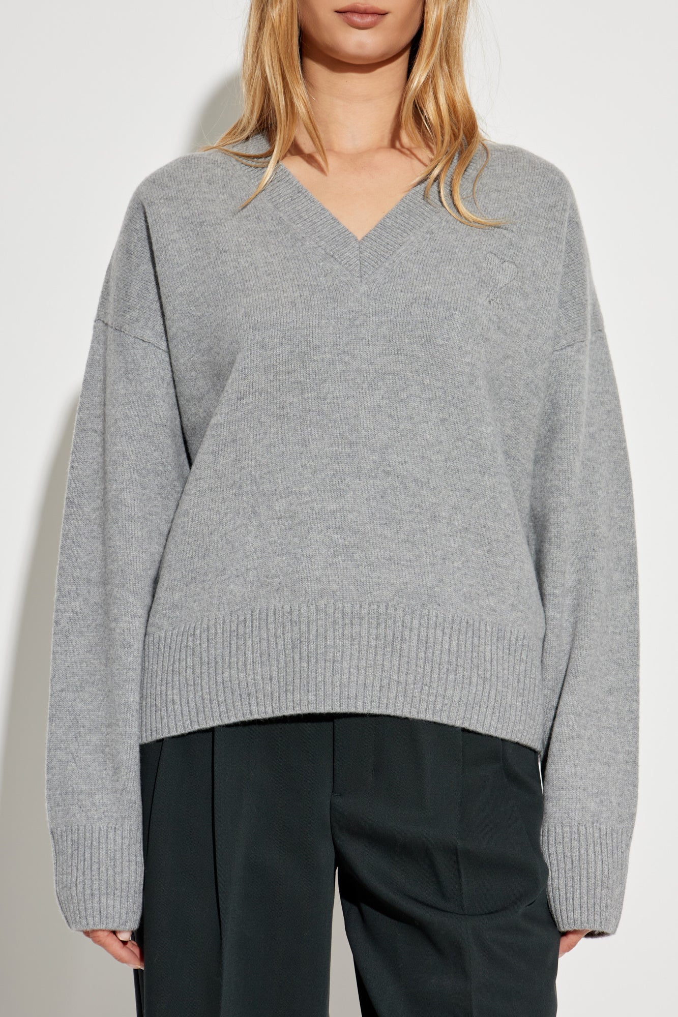 Ami Alexandre Mattiussi Grey Sweater With Logo