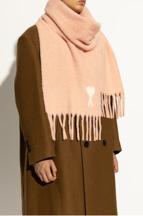 Ami Alexandre Mattiussi Pink Wool Scarf