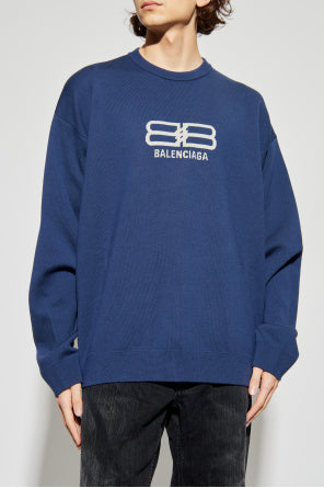 Balenciaga Blue Crew Neck Sweater