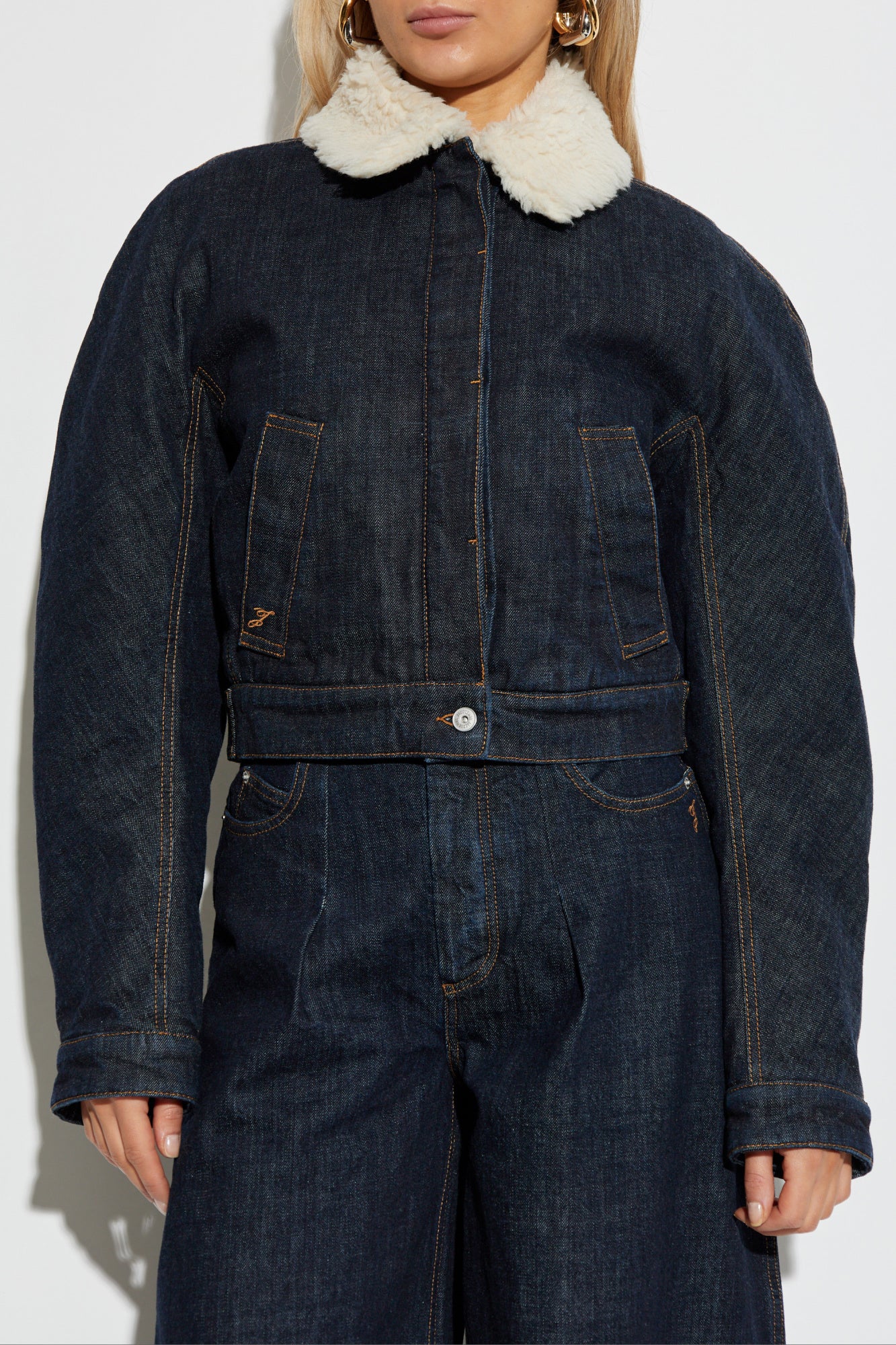 Jacquemus Navy Blue Denim Jacket ‘De-nimes Ovalo’