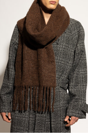 Jacquemus Brown Scarf With Logo Patch