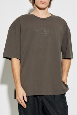 Maison Margiela Brown T-Shirt With Printed Logo