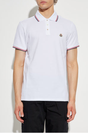 Moncler White Cotton Polo
