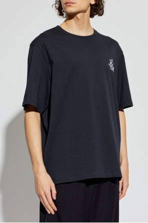 Loewe Navy Blue T-Shirt With Embroidered Logo