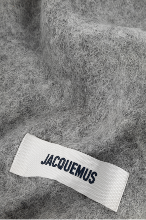 Jacquemus Grey Scarf With Logo Patch