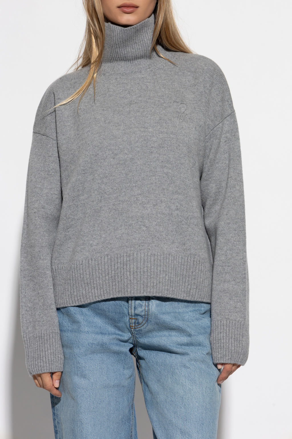 Ami Alexandre Mattiussi Grey Wool Turtleneck
