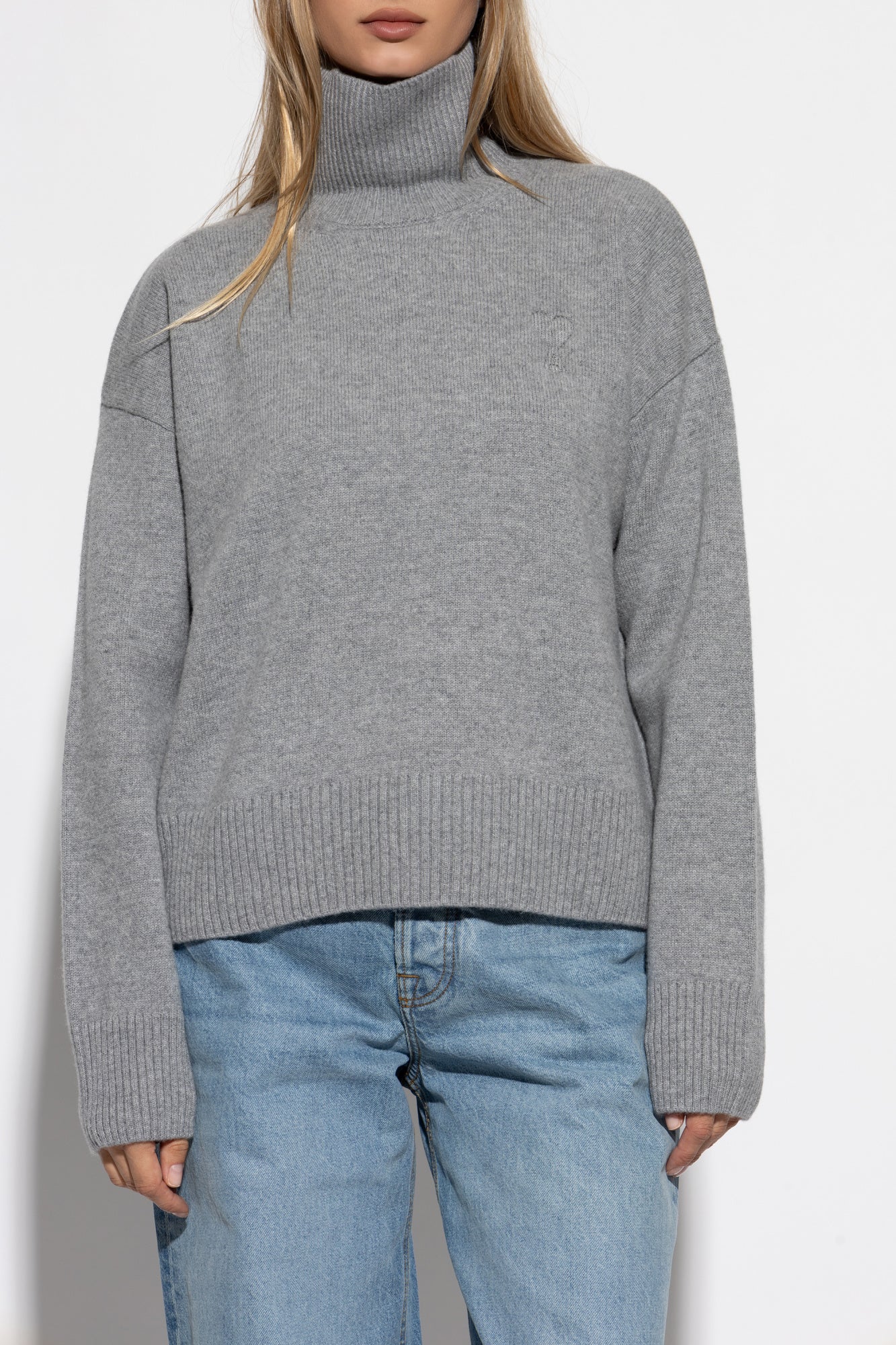 Ami Alexandre Mattiussi Grey Wool Turtleneck