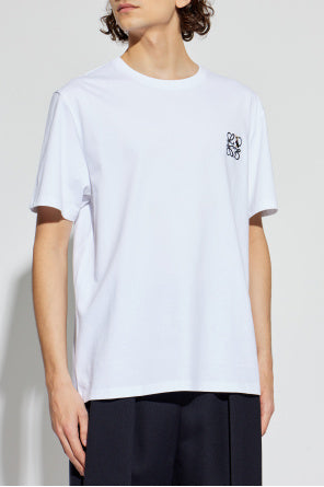 Loewe White T-Shirt With Embroidered Logo