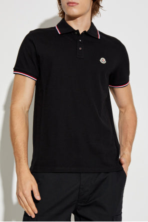 Moncler Black Cotton Polo
