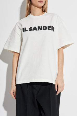 Jil Sander Cream T-shirt With Printed Logo