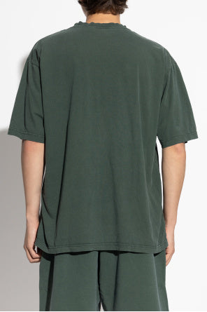 Balenciaga Green T-Shirt With Crumpled Effect