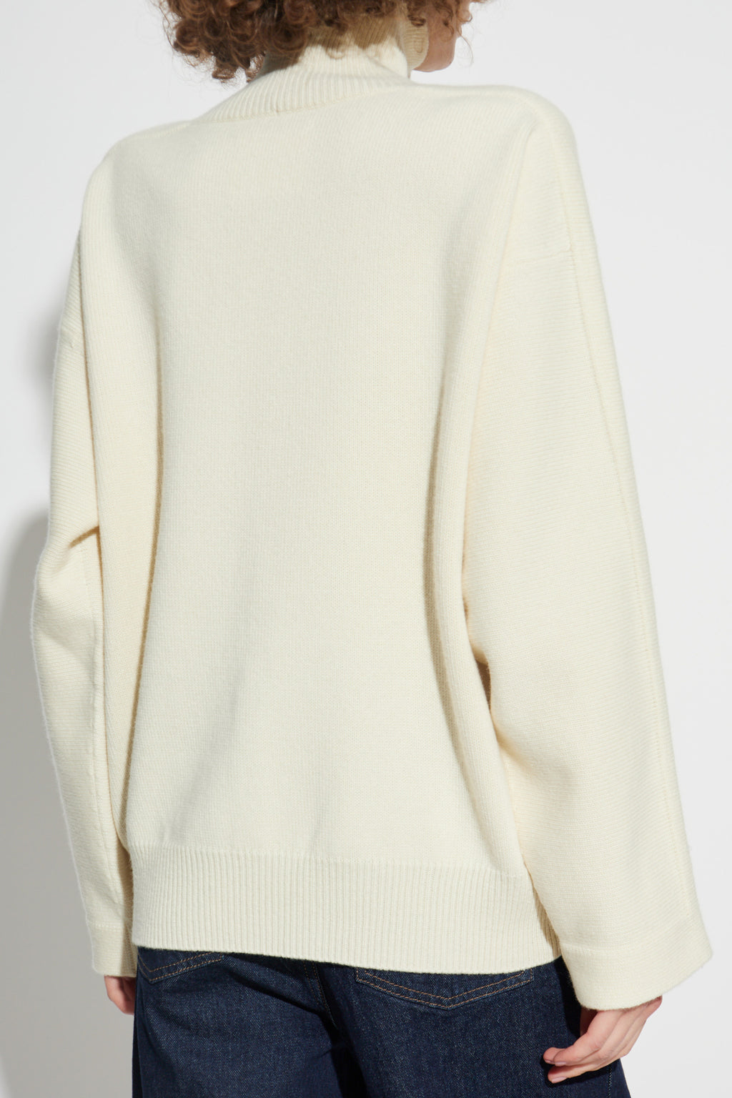JIL SANDER Cream Wool Turtleneck