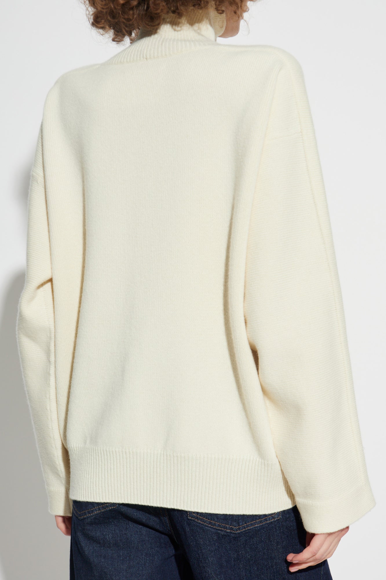 JIL SANDER Cream Wool Turtleneck