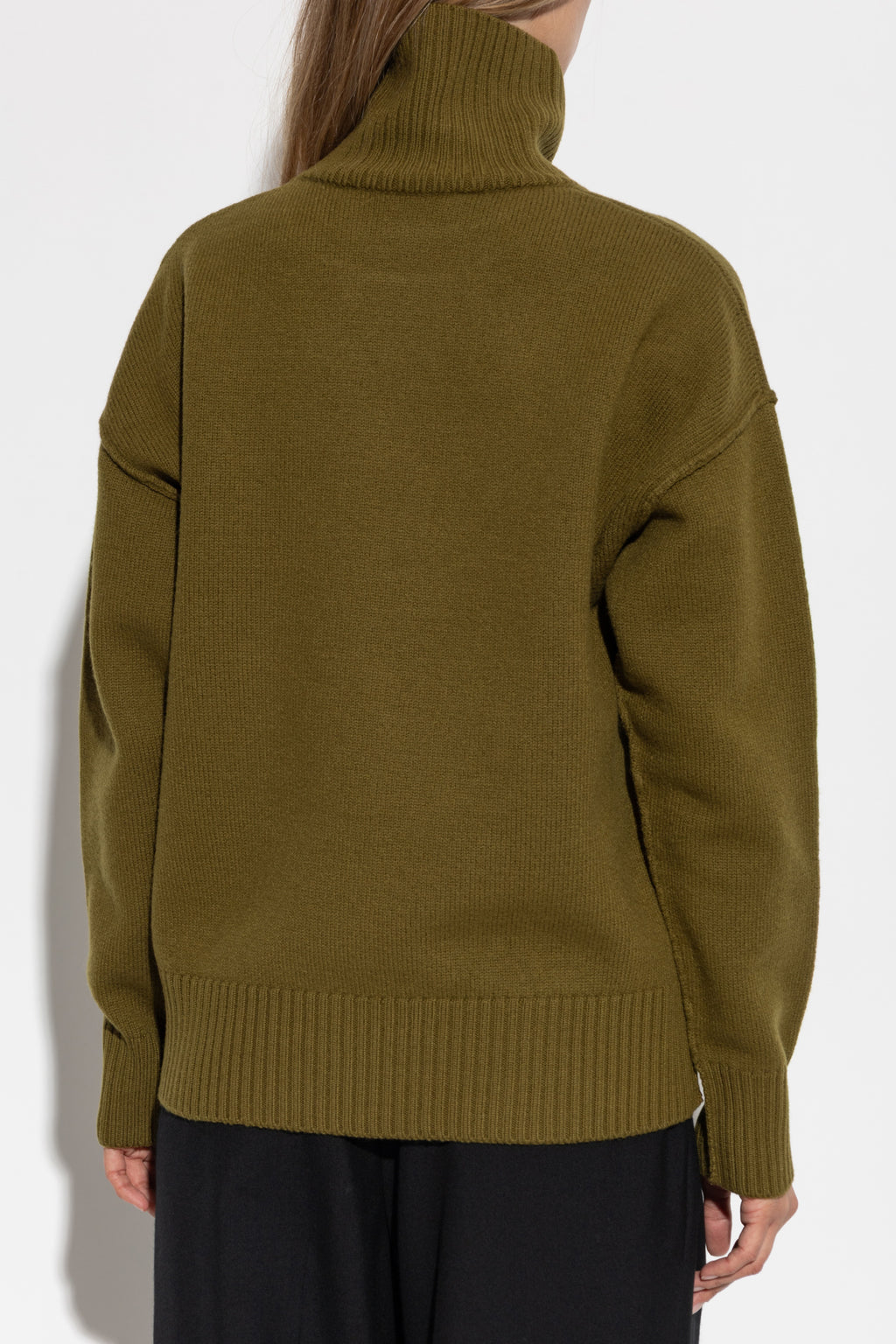 Ami Alexandre Mattiussi Green Turtleneck With Logo
