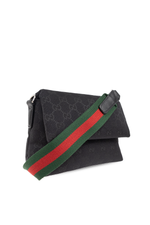 Gucci Black Shoulder Bag With Web Strap