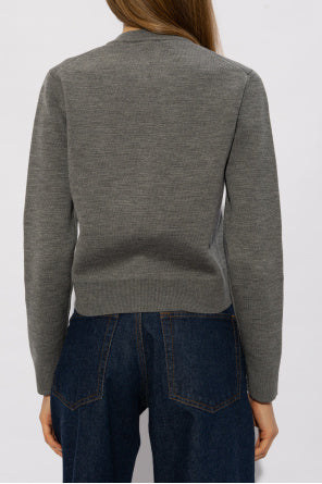 Gucci Grey Cardigan With Logo