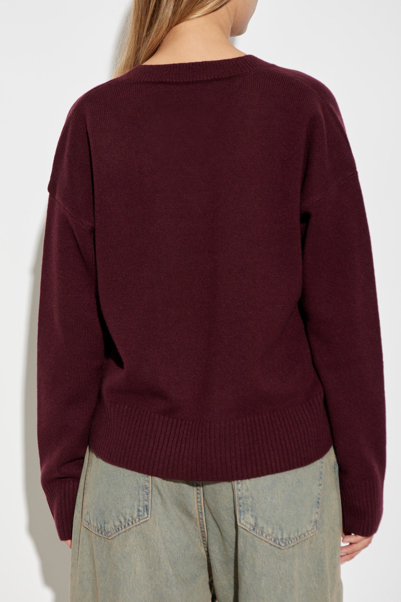 Ami Alexandre Mattiussi Burgundy Wool Sweater