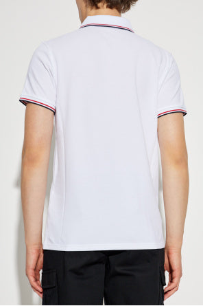 Moncler White Cotton Polo
