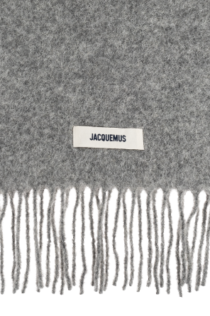 Jacquemus Grey Scarf With Logo Patch