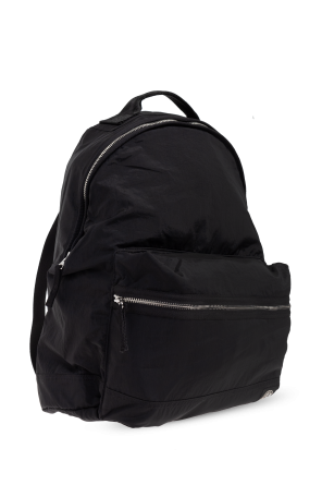 Stone Island Black Backpack With Logo