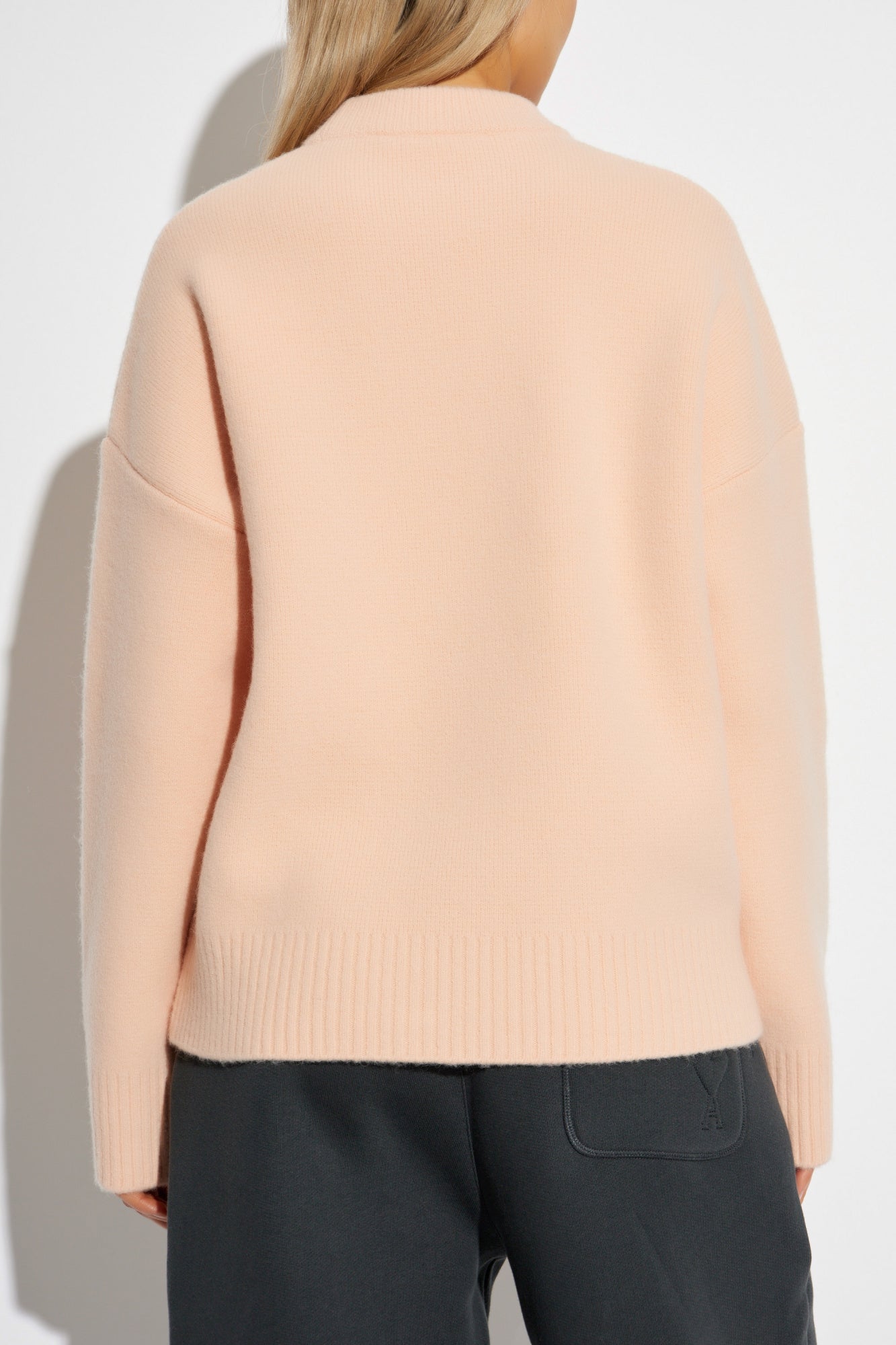 Ami Alexandre Mattiussi Pink Wool Sweater With Logo
