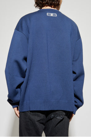Balenciaga Blue Crew Neck Sweater