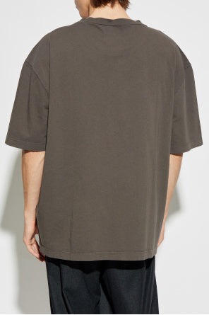 Maison Margiela Brown T-Shirt With Printed Logo