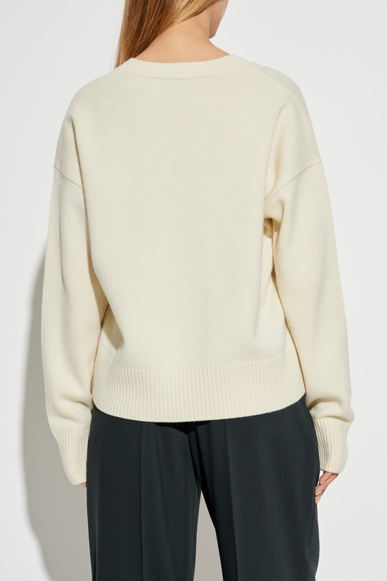 Ami Alexandre Mattiussi Cream Sweater With Logo