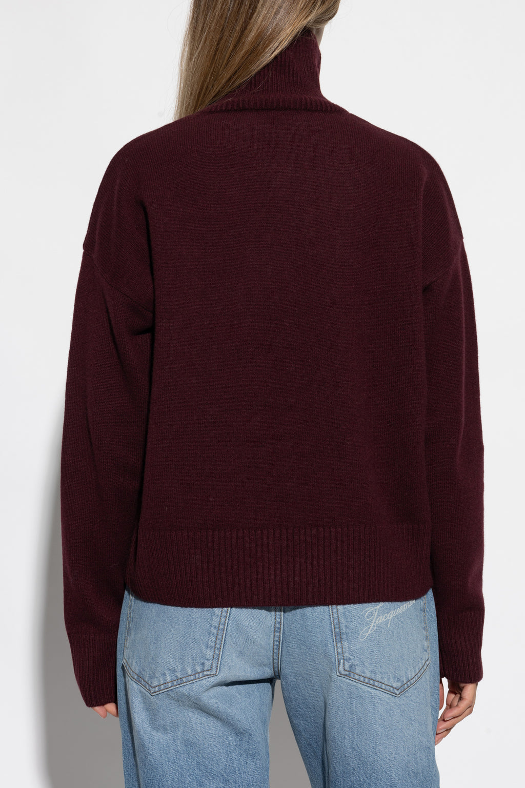 Ami Alexandre Mattiussi Burgundy Wool Turtleneck