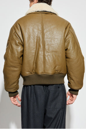 Ami Alexandre Mattiussi Brown Leather Jacket