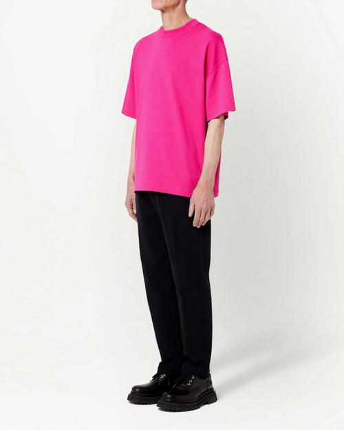 Ami Paris Футболка з монограмою Ami de Coeur UTS012726 fuchsia pink