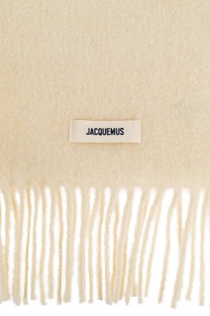 Jacquemus Cream Scarf With Logo Patch