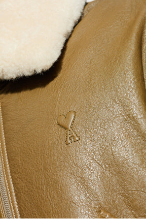 Ami Alexandre Mattiussi Brown Leather Jacket