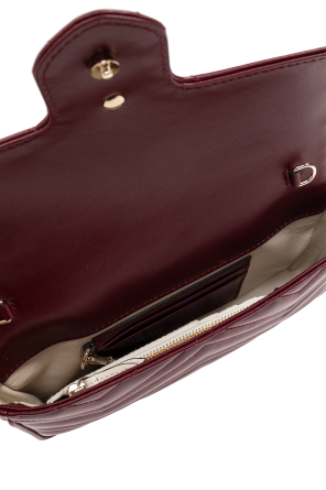Gucci Burgundy Shoulder Bag GG Marmont Super Mini