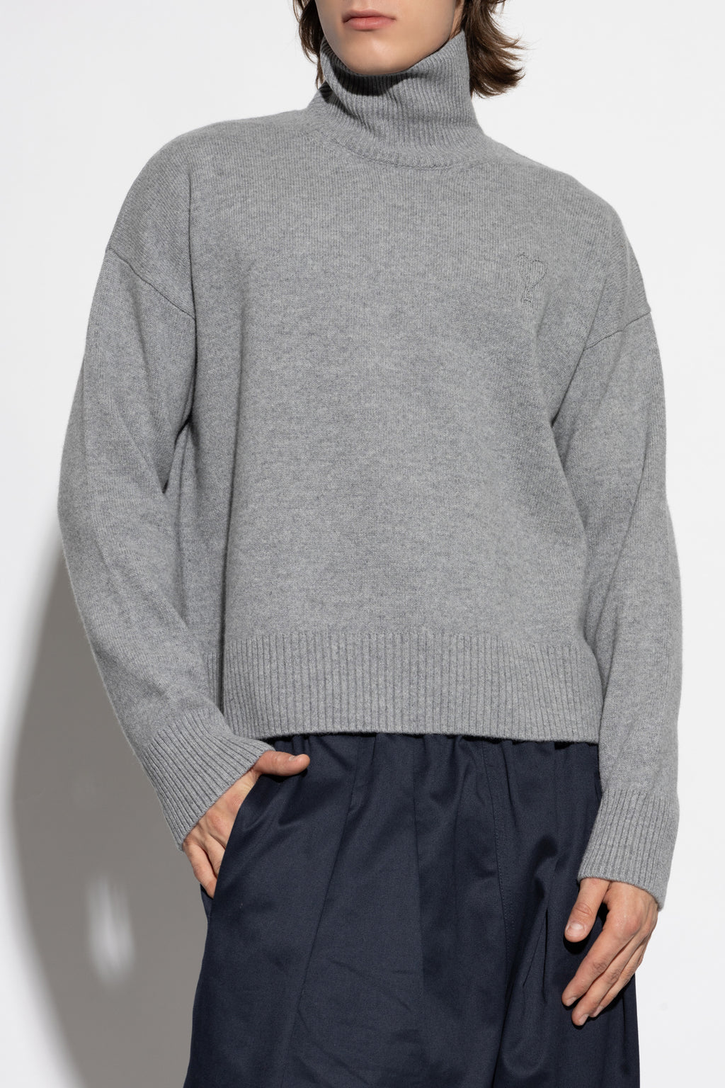 Ami Alexandre Mattiussi Grey Wool Turtleneck