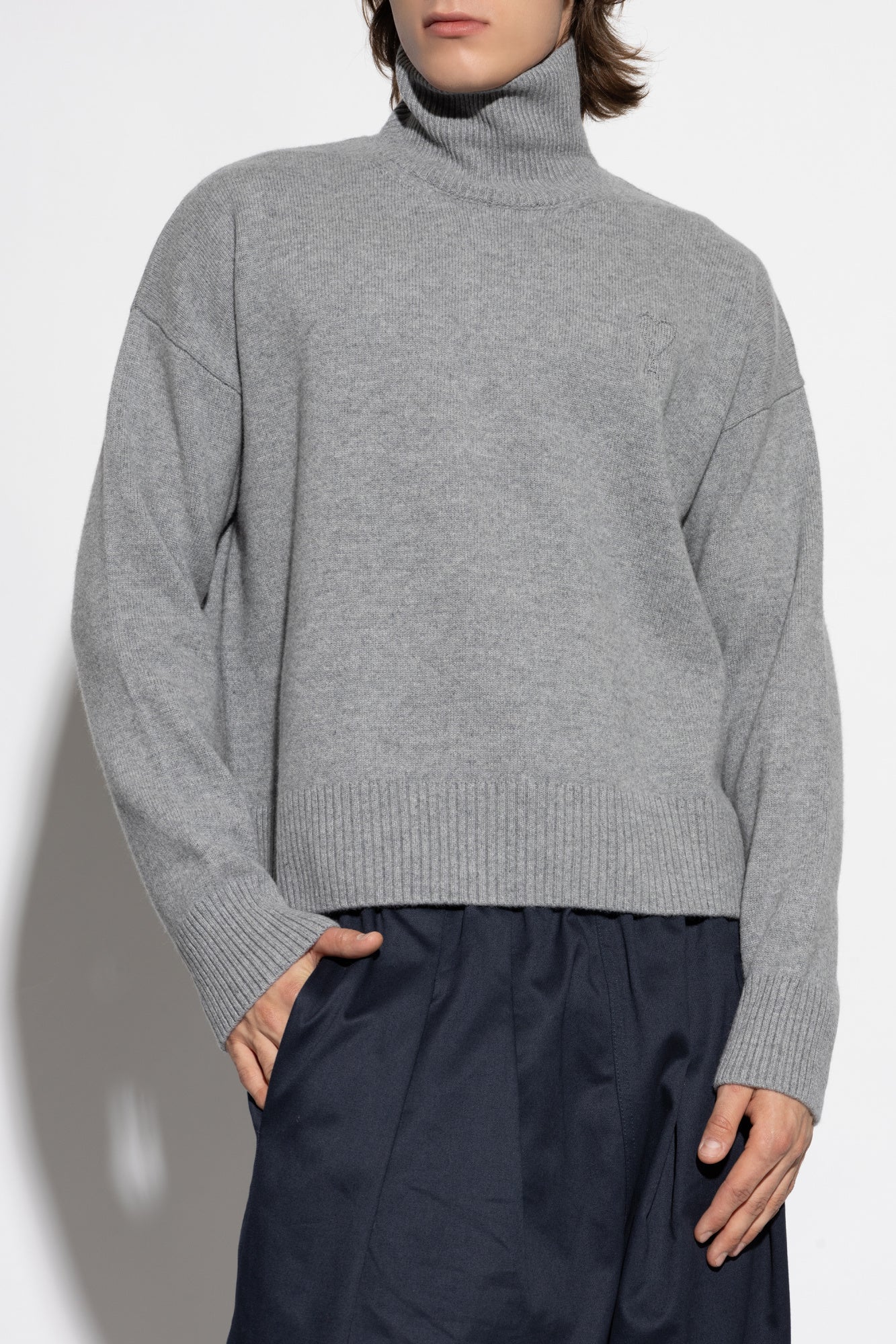 Ami Alexandre Mattiussi Grey Wool Turtleneck