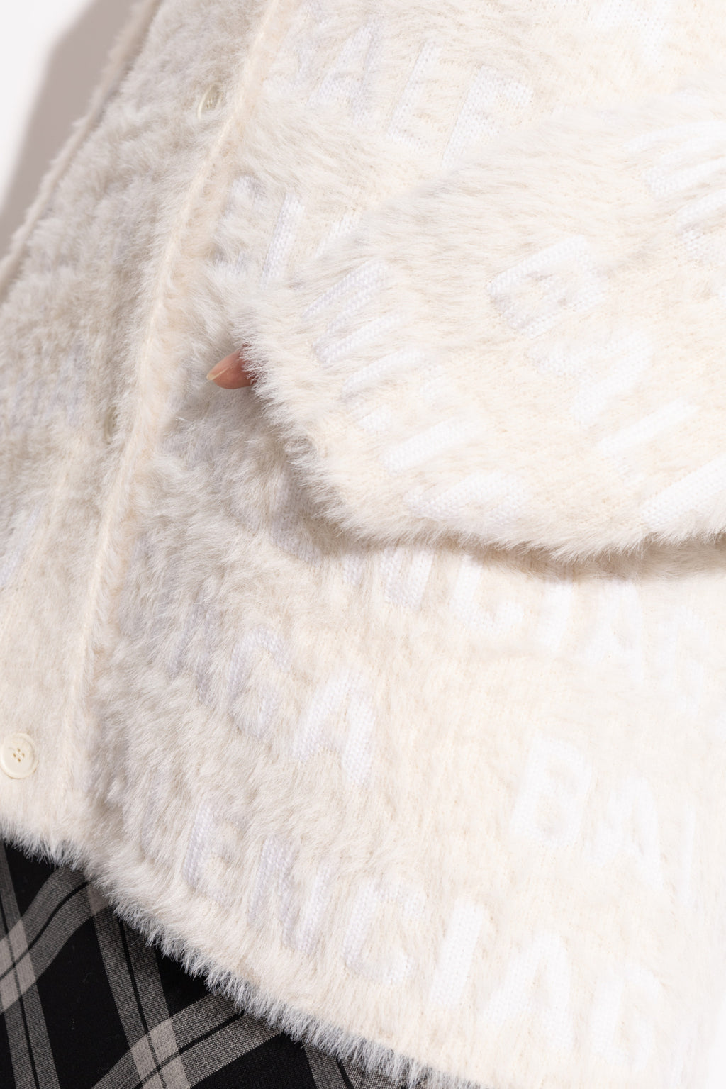 Balenciaga Cream Cardigan With Monogram