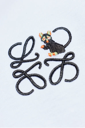 Loewe White T-Shirt With Embroidered Logo