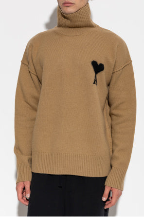 Ami Alexandre Mattiussi Beige Wool Turtleneck